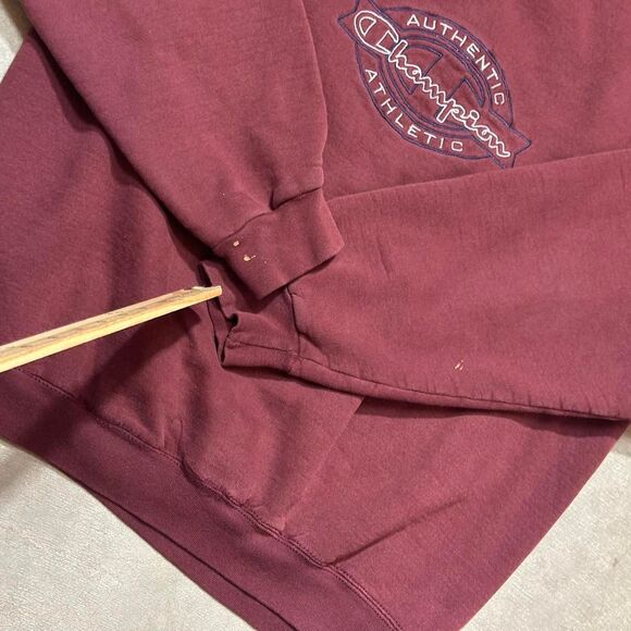 Vtg y2k Champion Men's Burgundy Red Crewneck Sweatshirt Size Medium - Picture 4 of 8